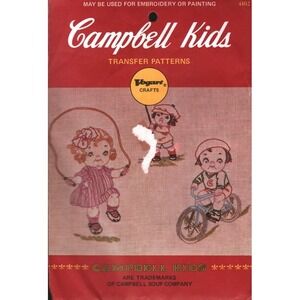 Vintage Vogart Crafts 4102 Campbell Kids Transfer Patterns Embroidery Painting